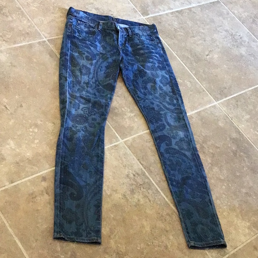 Citizens of Humanity Avedon jeans, low rise skinny, paisley print, size 28